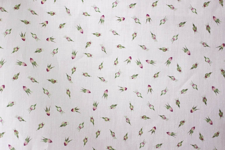 LINNETリネンプリント 薔薇つぼみ